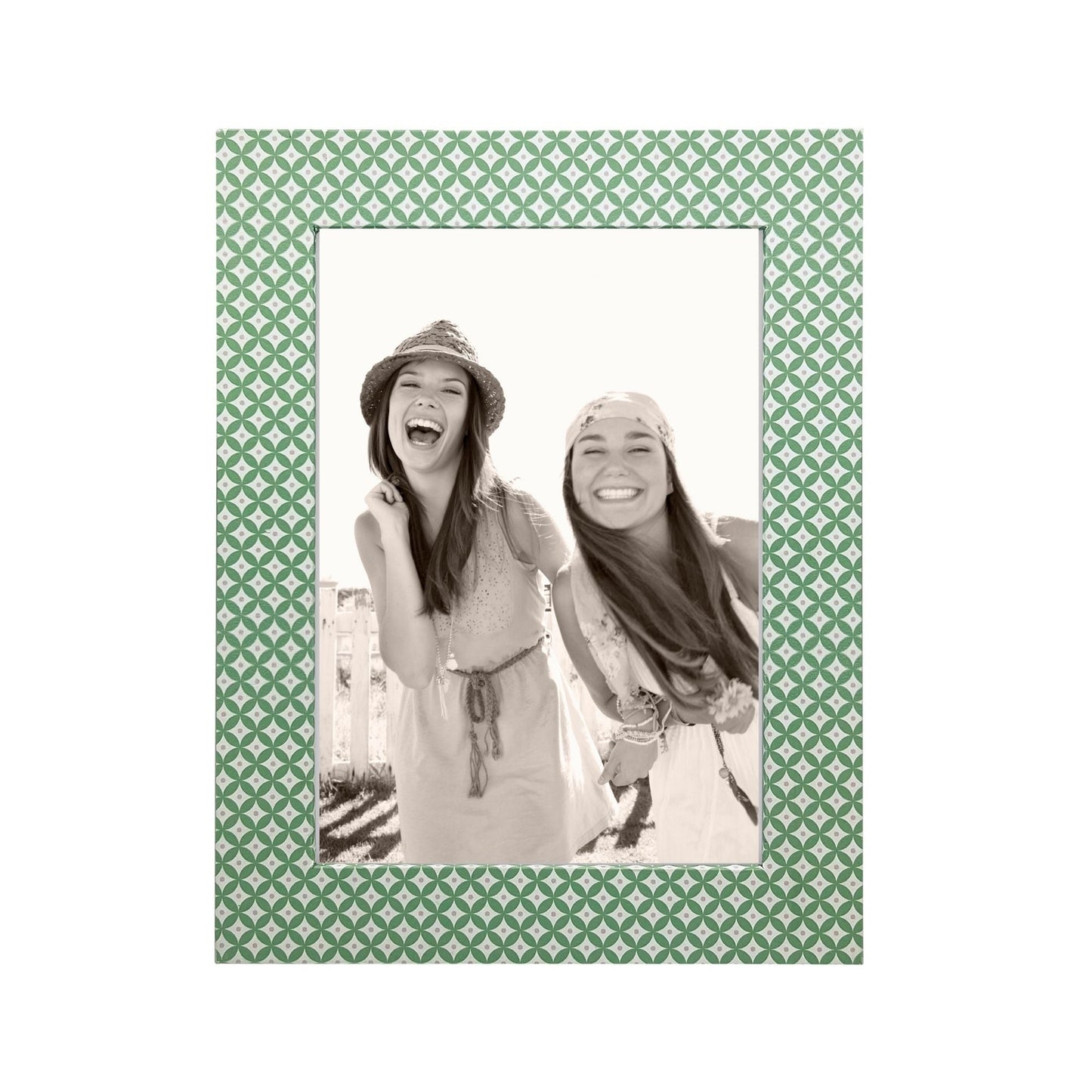 Double Sided Geometric Green and Rosa Pink 5x7 Frame