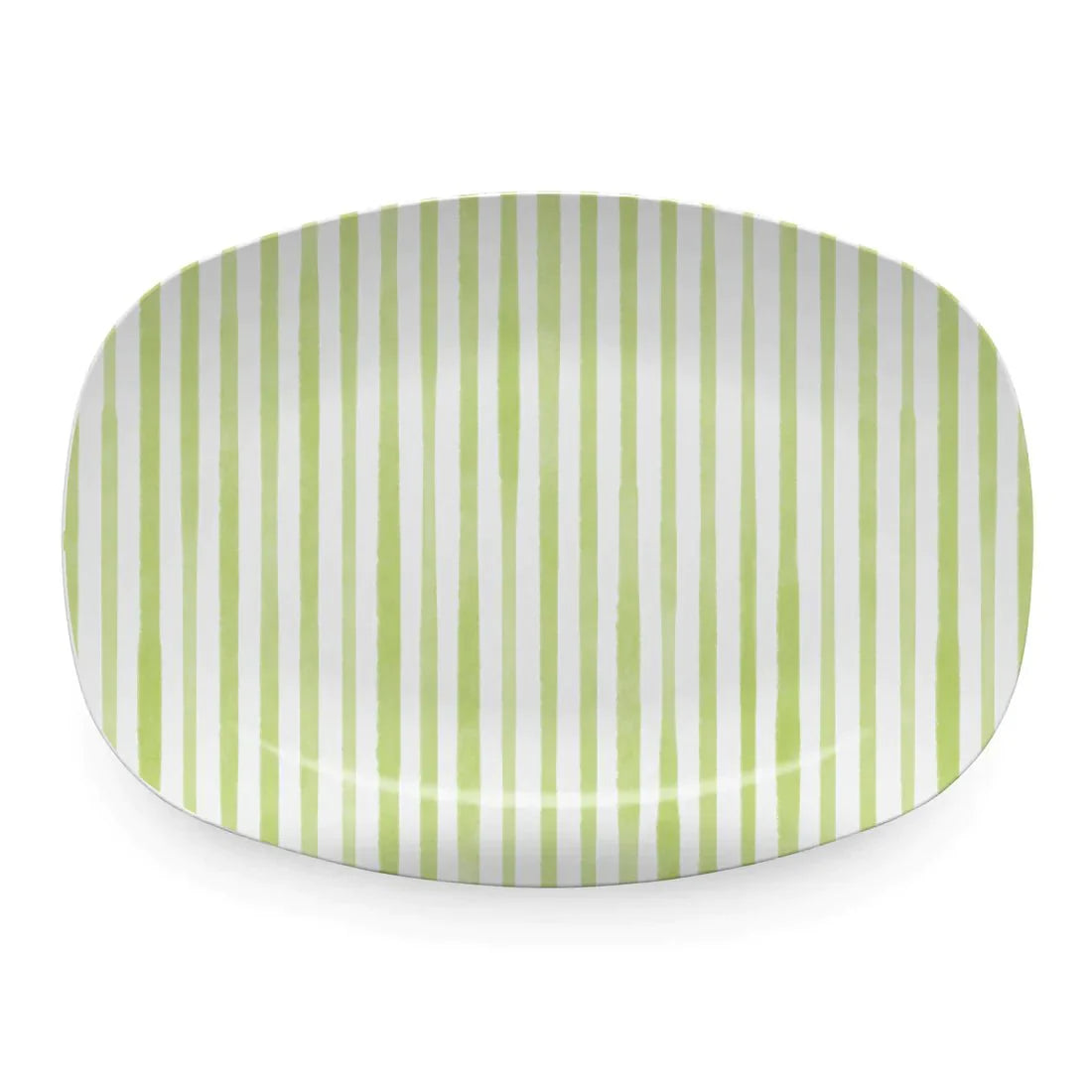 Green Simple Stripes Platter