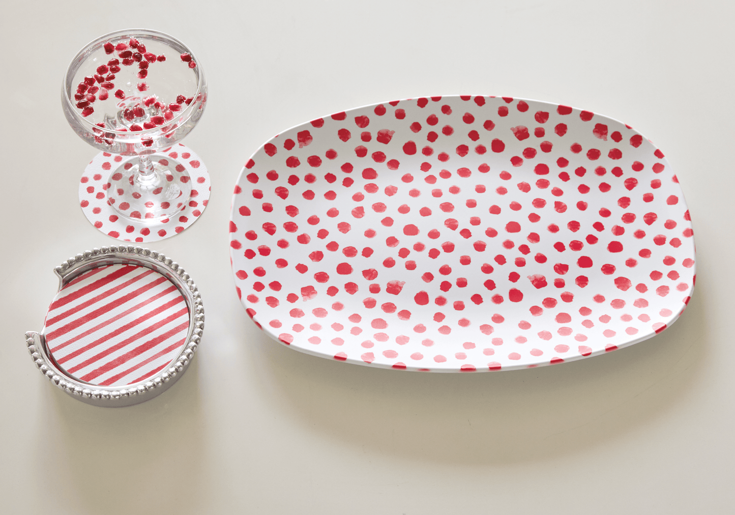 Red Dotty Platter