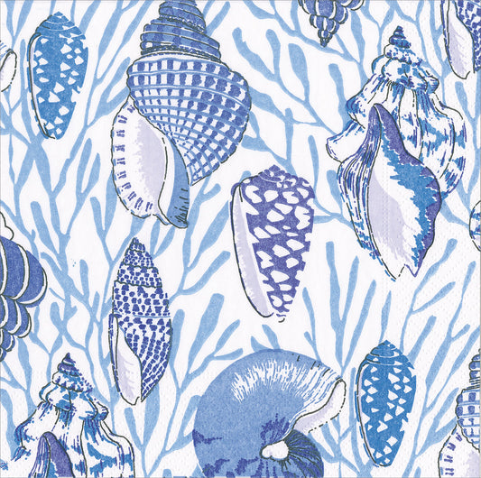 Shell Toile Cocktail Napkin By Caspari