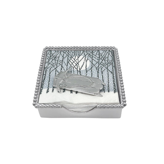 Double Runner Sled Beaded Napkin Box Set