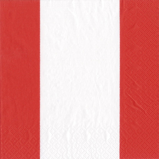 Bandol Stripe Red Cocktail Napkin by Caspari
