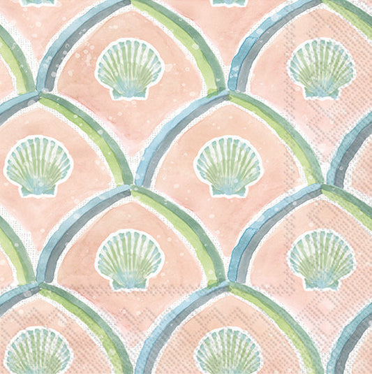 Watercolor Coast Shells Cocktail Napkin By Boston International