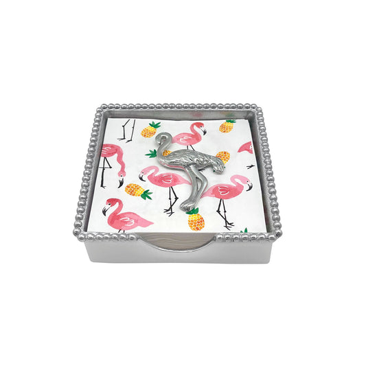 Flamingo Beaded Napkin Box Set