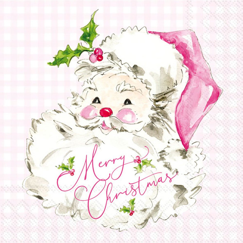 Pink Santa Cocktail Napkin by Boston International
