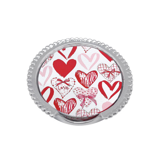 Hearts Beaded Coaster Set