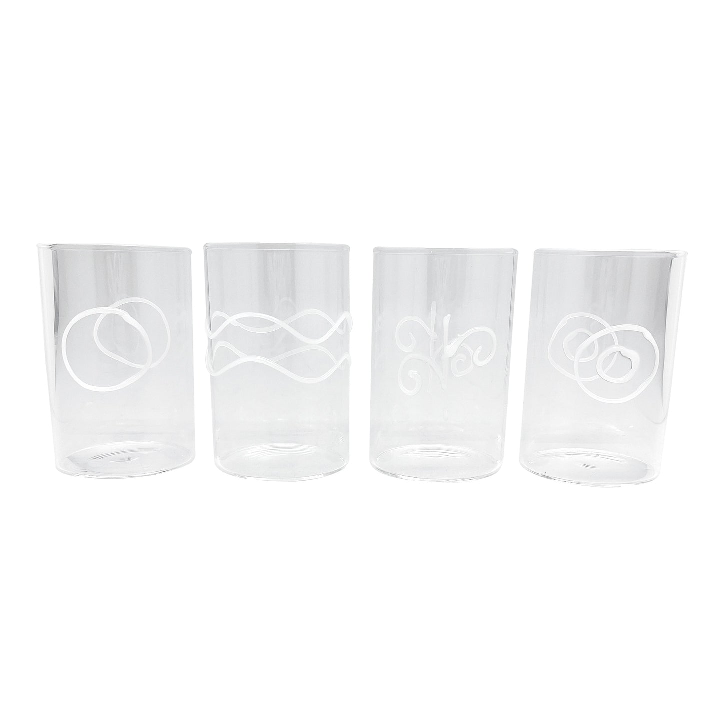 Applique White Suite of Highballs