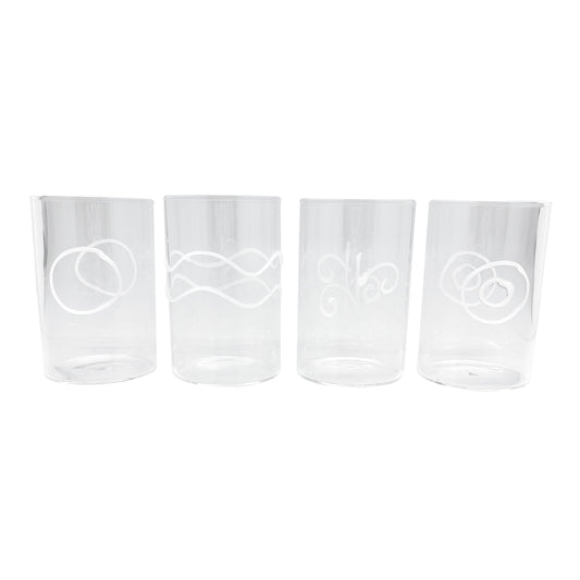Applique White Suite of Highballs