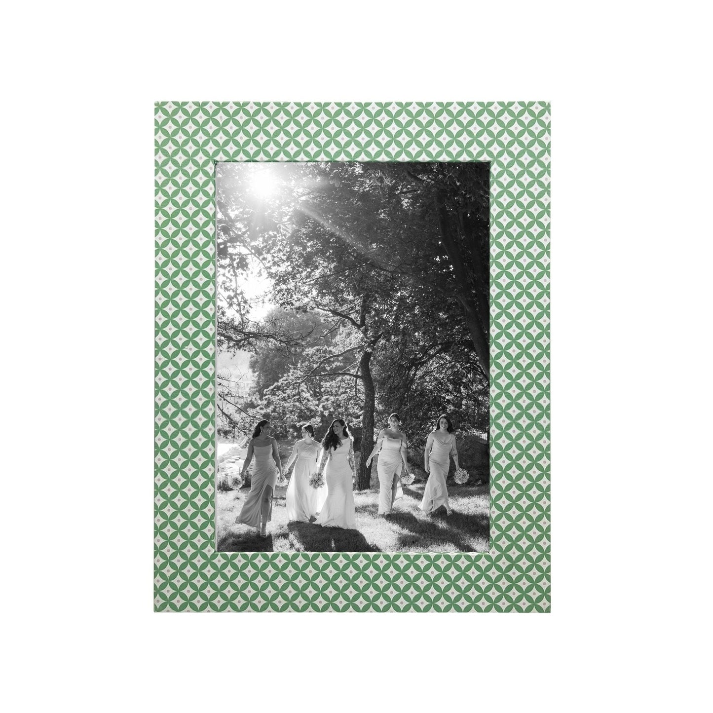 Double Sided Geometric Green and Rosa Pink  5x7 Frame