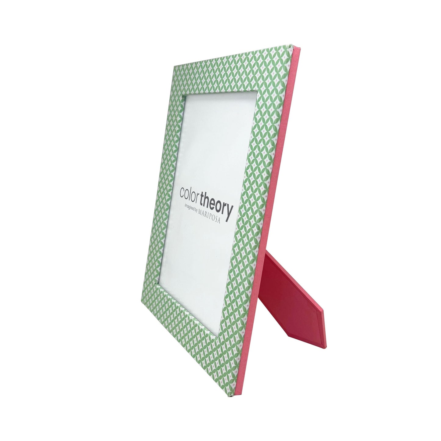 Double Sided Geometric Green and Rosa Pink  5x7 Frame