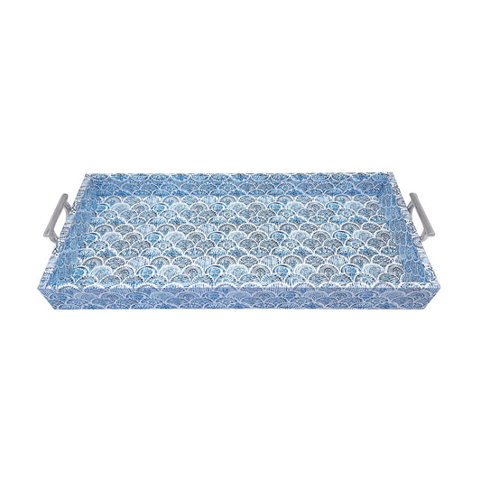 Moroccan Tile Work Handled Tray with Acrylic Insert
