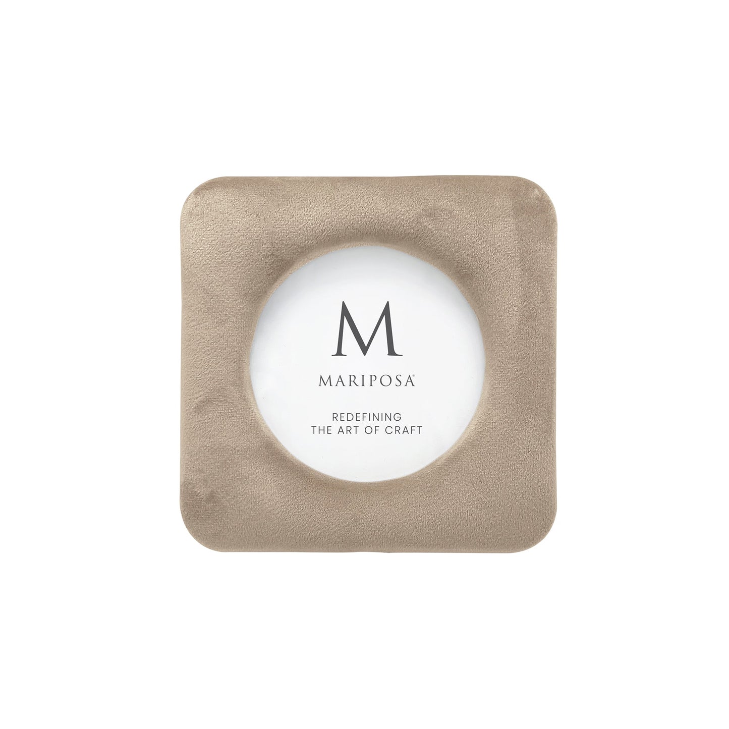 Lola Beige Velvet Round 4x4 Frame
