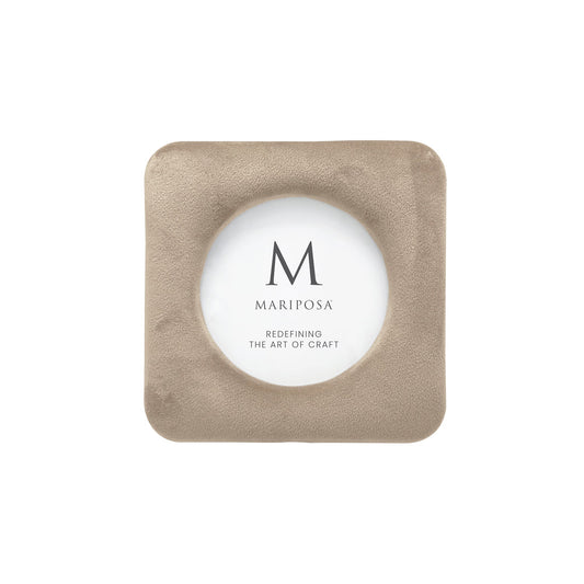 Lola Beige Velvet Round 4x4 Frame