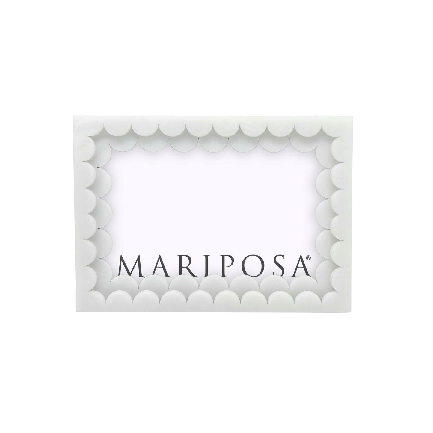 White Acrylic Double Scallop 4x6 Frame