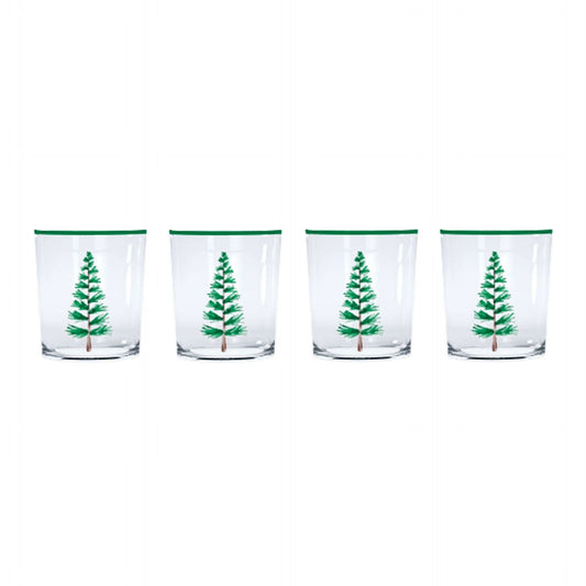 Woodland Trees Suite of 4 Double Old Fashion Glasses