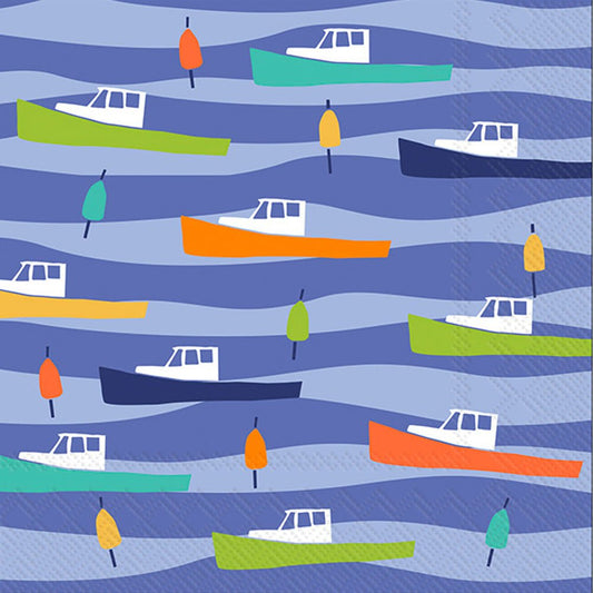 Lobster Boats Cocktail Napkin By Boston International