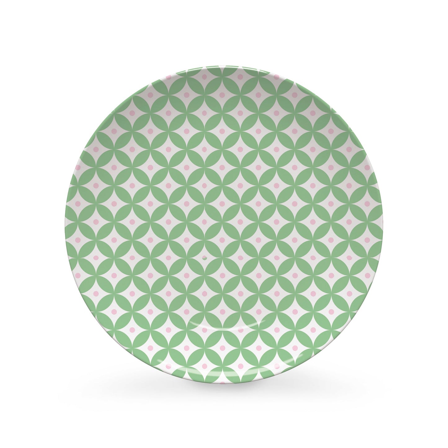 Geometric Green and Rosa Picnic Plate