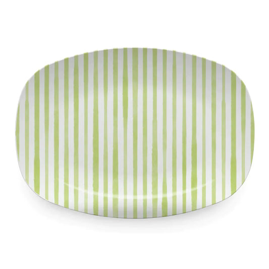 Green Simple Stripes Platter