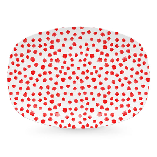 Red Dotty Platter