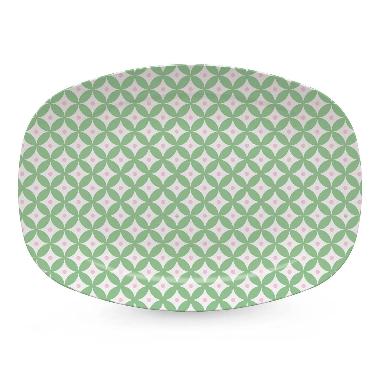 Geometric Green and Rosa Platter