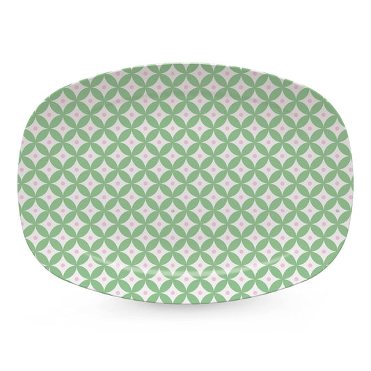 Geometric Green and Rosa Platter