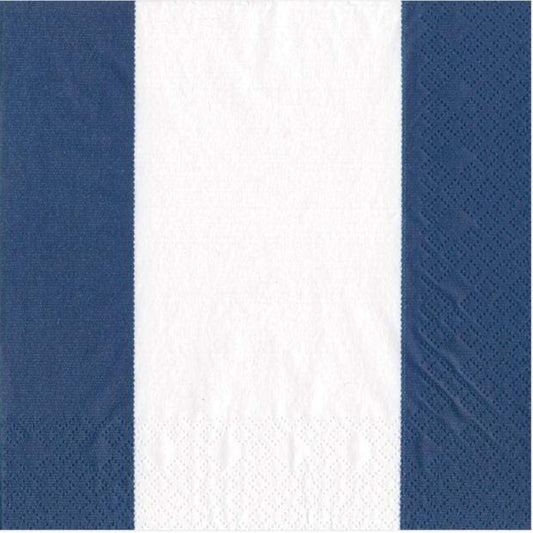 Navy Bandol Stripe Cocktail Napkin by Caspari