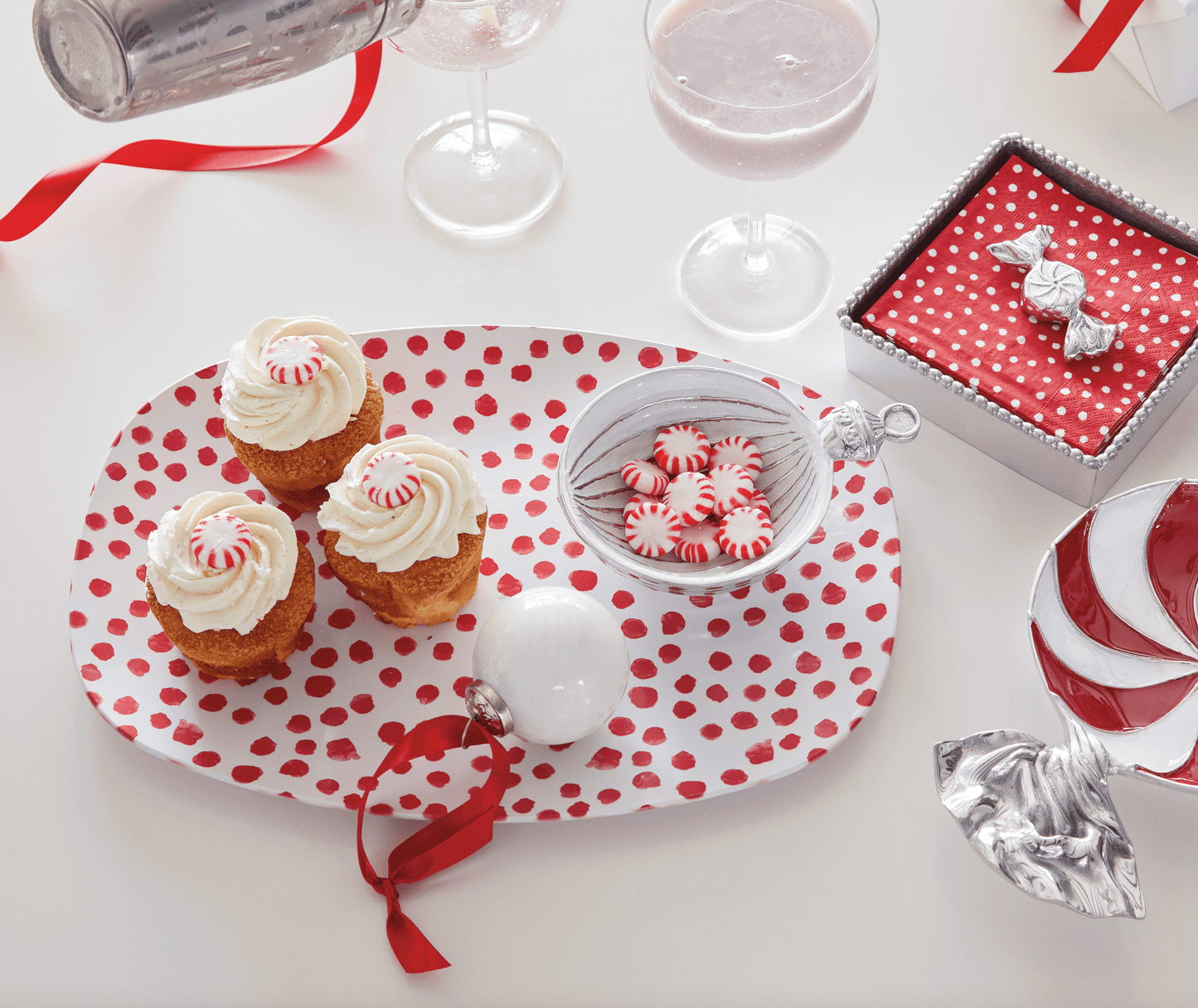 Red Dotty Platter
